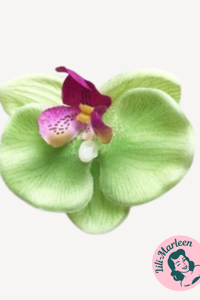 Orkide Hårclips med Krokodillespænde, grøn/lilla